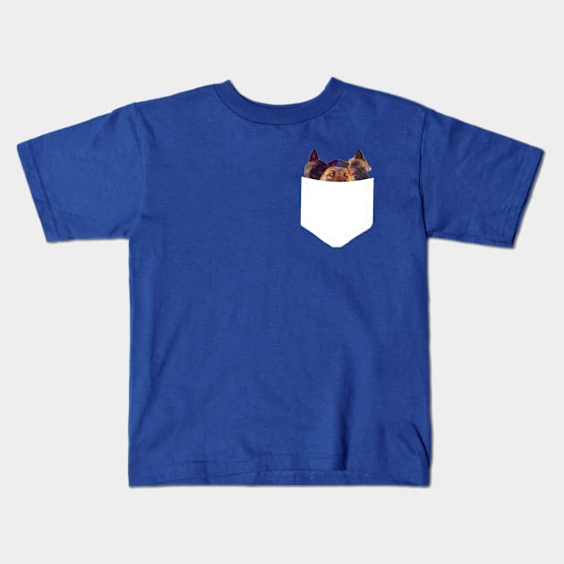 Doggie in the pocket. Kids T-Shirt by ObscureMerchandise